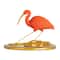Hello Honey® 10" Coral & Gold Ibis on Mirrored Tray